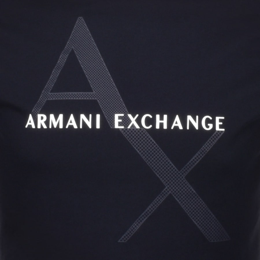 Image number 3 for Armani Exchange Crew Neck Logo T Shirt Navy