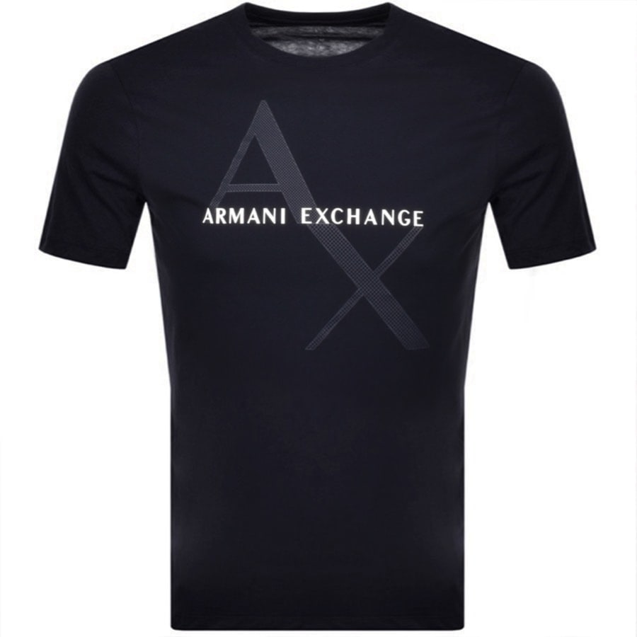 Image number 1 for Armani Exchange Crew Neck Logo T Shirt Navy