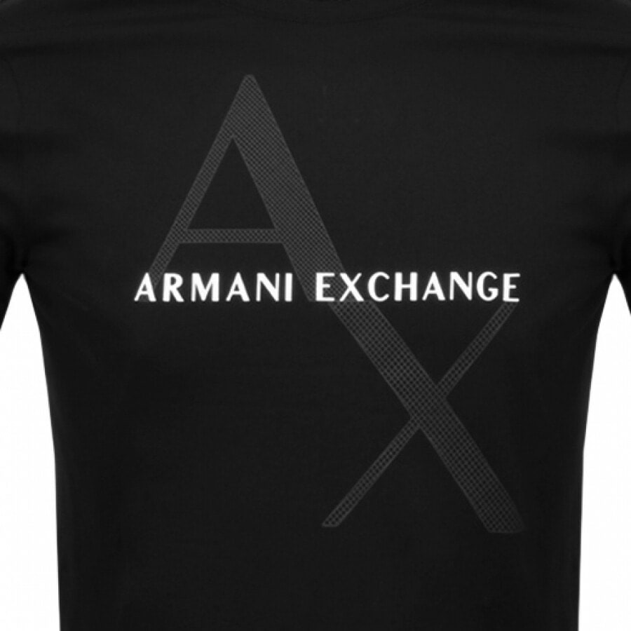 Image number 3 for Armani Exchange Crew Neck Logo T Shirt Black