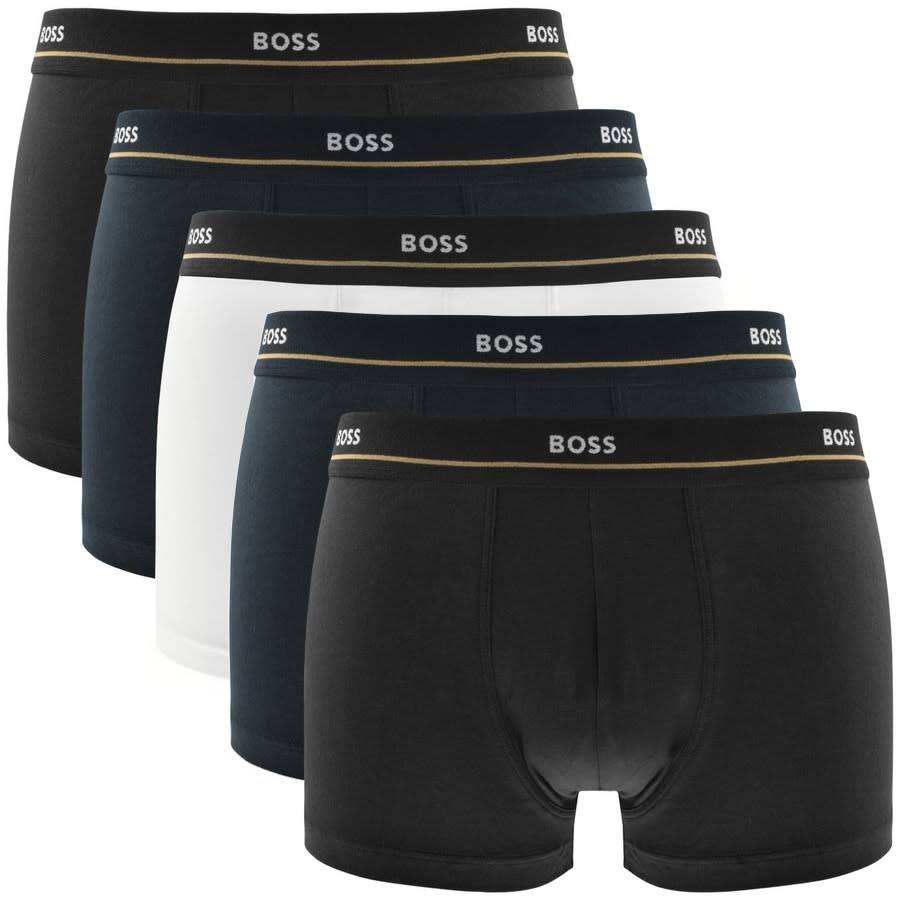 Image number 1 for BOSS Underwear Five Pack Trunks Navy