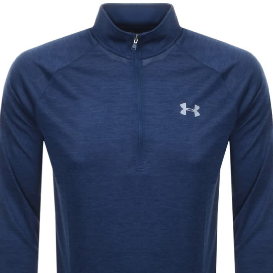 Image number 2 for Under Armour Half Zip Tech Sweatshirt Blue