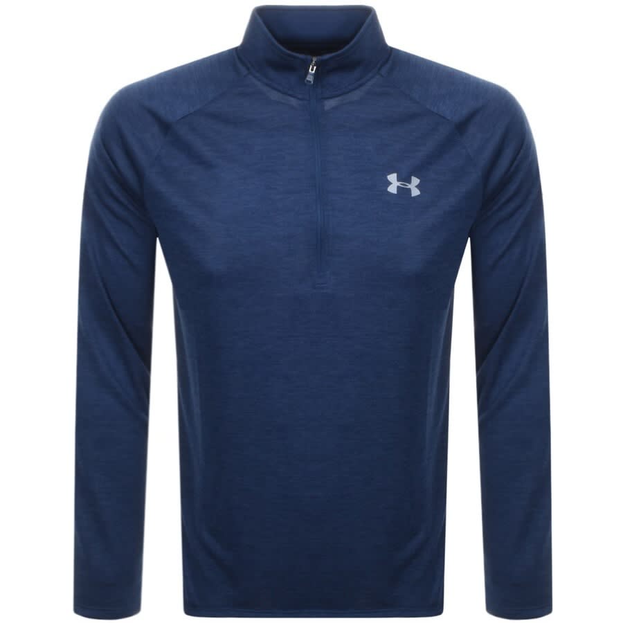 Image number 1 for Under Armour Half Zip Tech Sweatshirt Blue