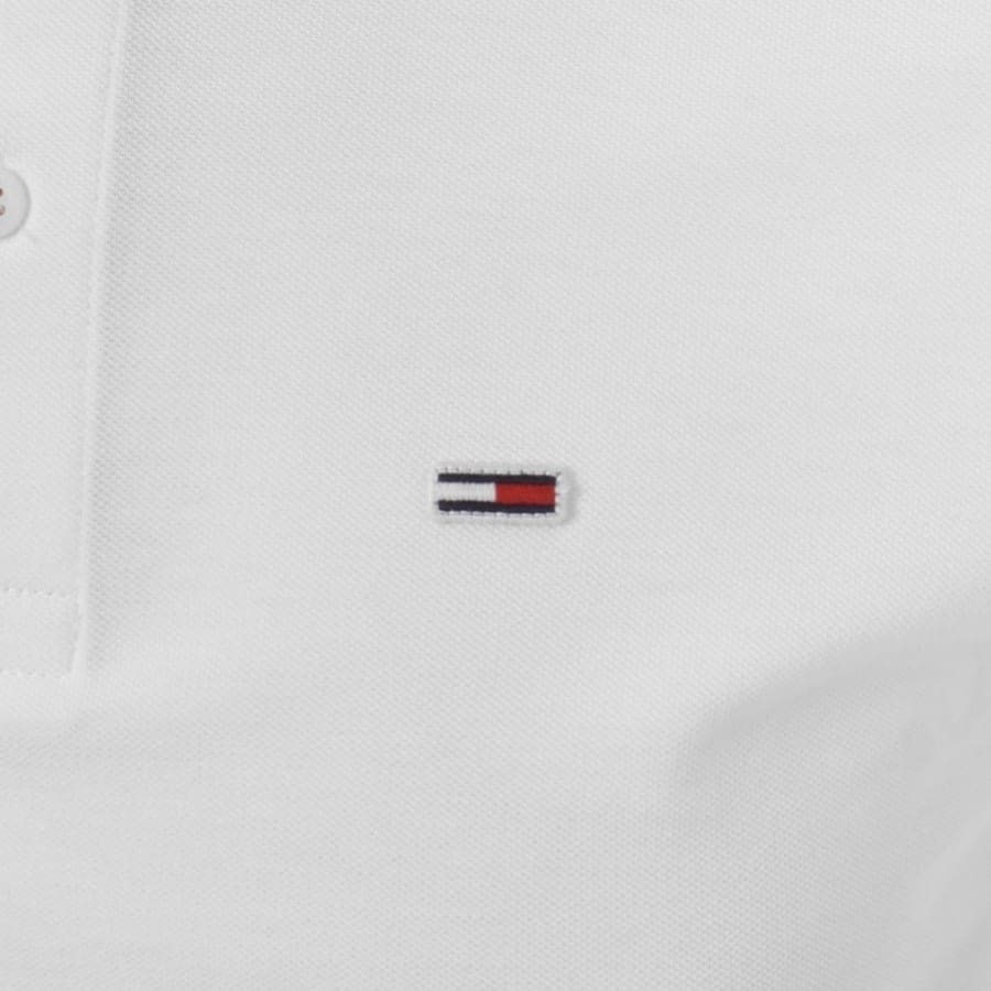 Image number 3 for Tommy Jeans Slim Fit Placket Polo T Shirt White