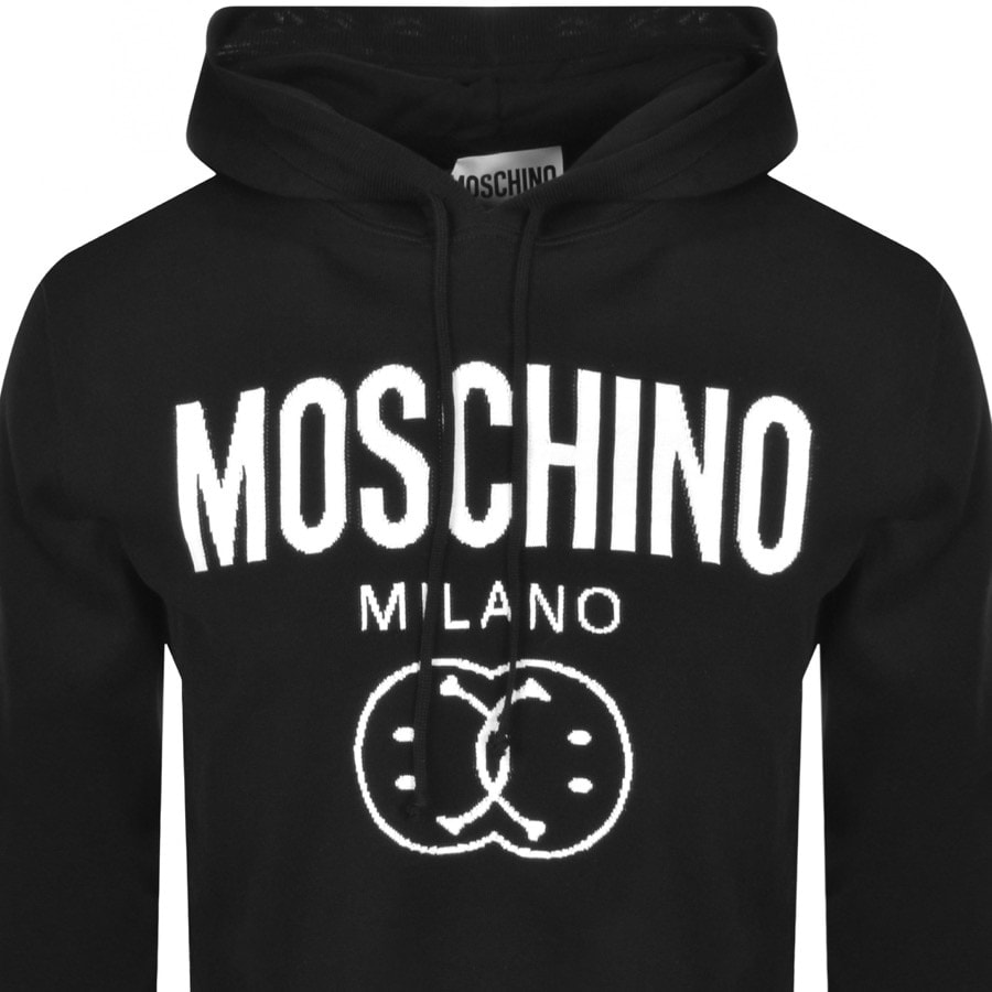 Image number 2 for Moschino Logo Knit Hoodie Black