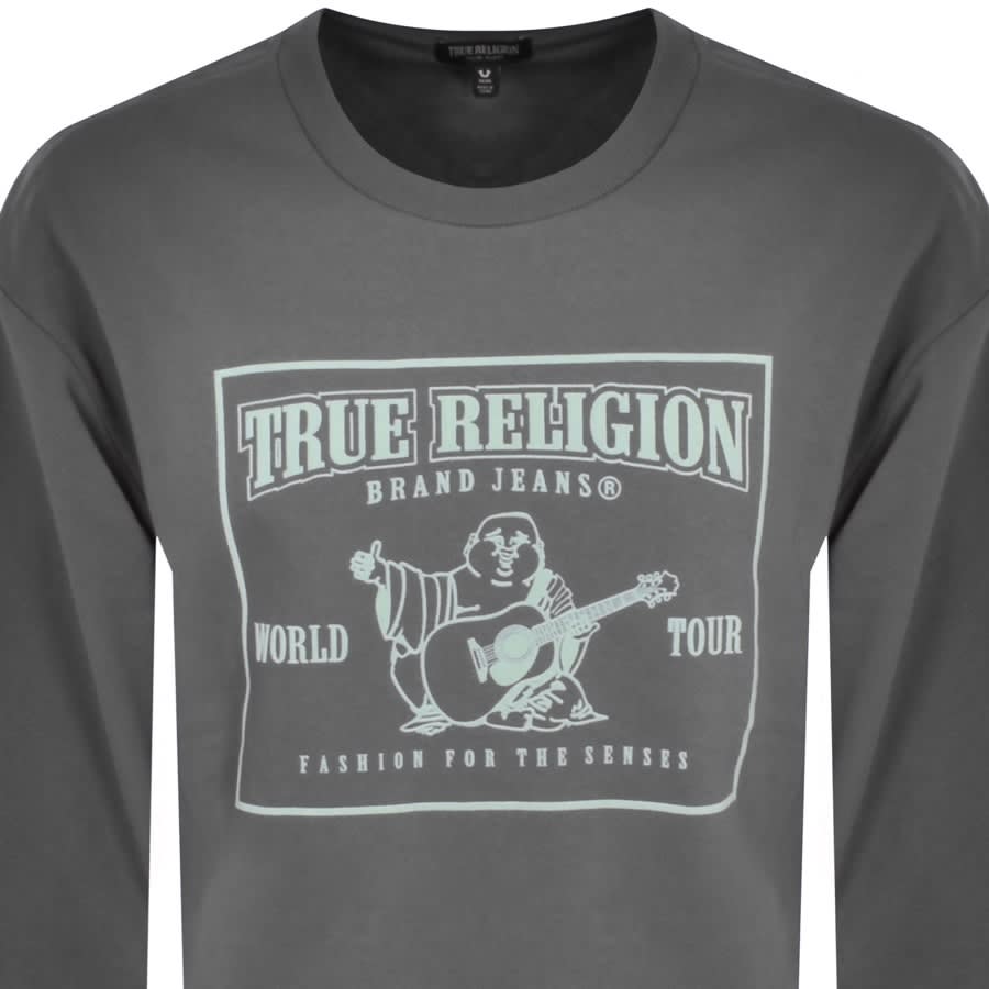 Image number 2 for True Religion Relaxed Logo Sweatshirt In Grey