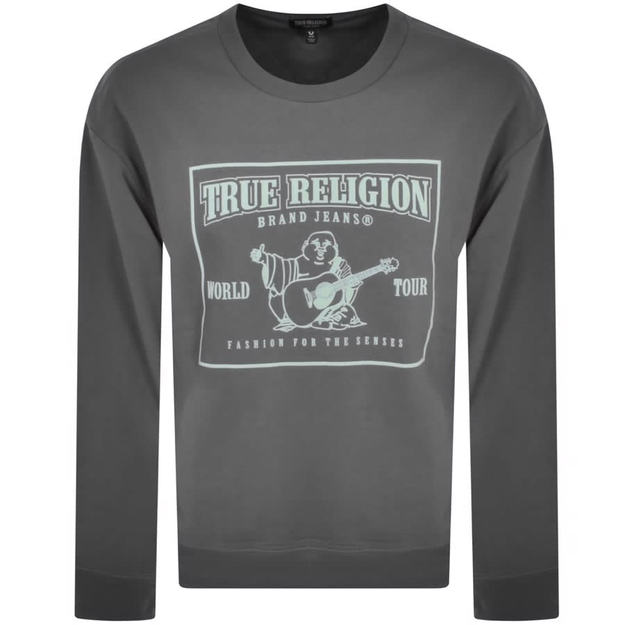 Image number 1 for True Religion Relaxed Logo Sweatshirt In Grey