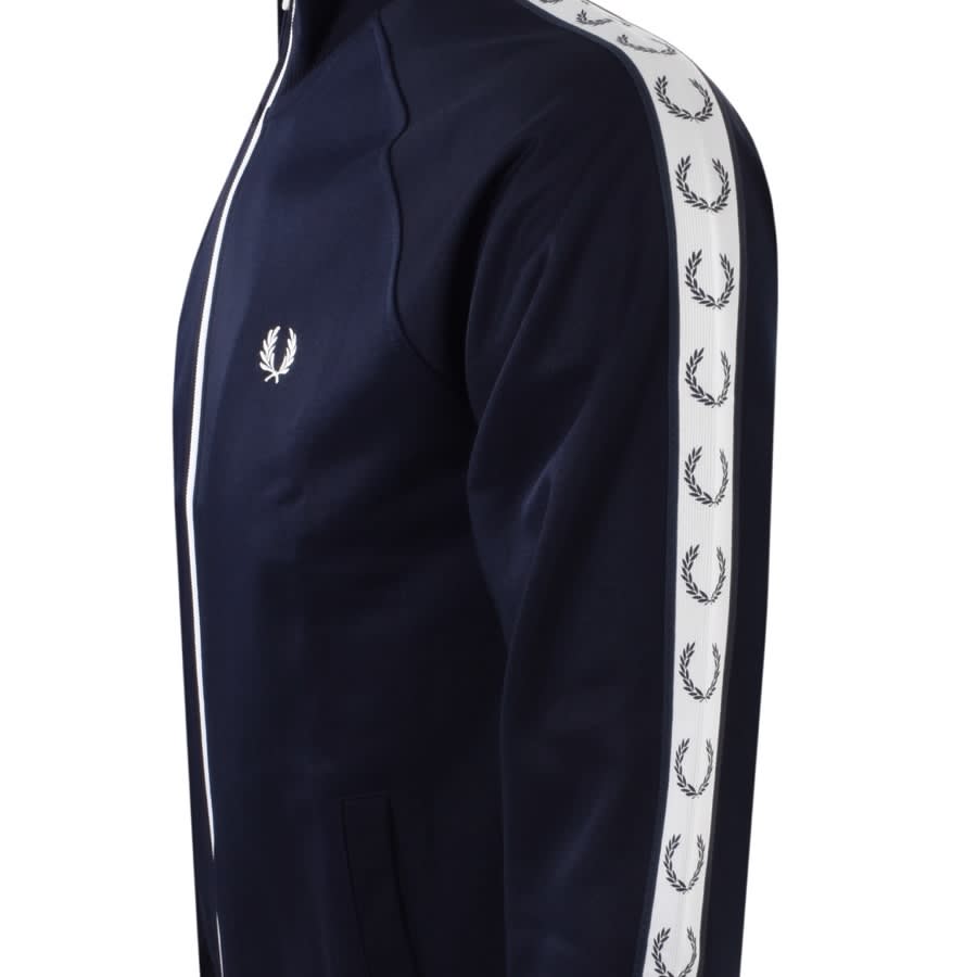 Image number 3 for Fred Perry Taped Track Top Jacket Navy