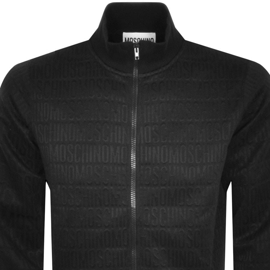Image number 2 for Moschino Repeat Logo Full Zip Sweatshirt Black
