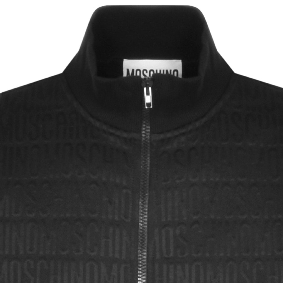 Image number 3 for Moschino Repeat Logo Full Zip Sweatshirt Black