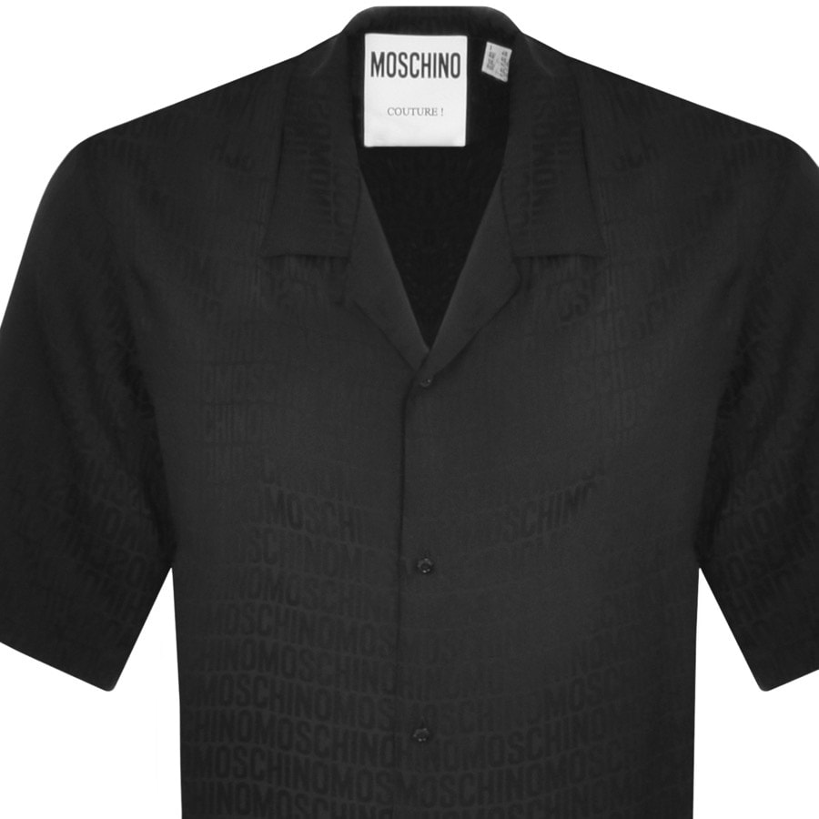 Image number 2 for Moschino Repeat Logo Short Sleeve Shirt Black