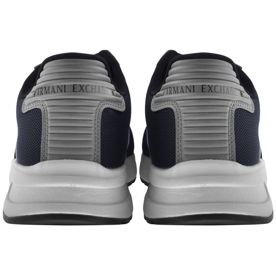 Image number 2 for Armani Exchange Logo Trainers Navy