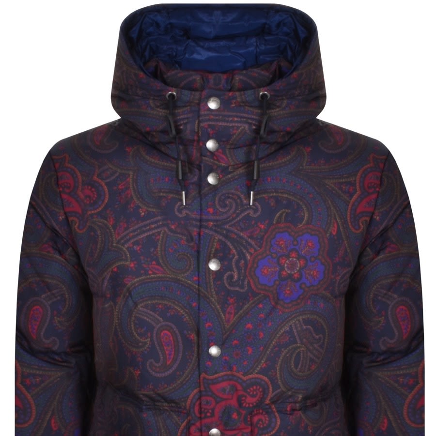Image number 2 for Ralph Lauren Padded Paisley Jacket Navy