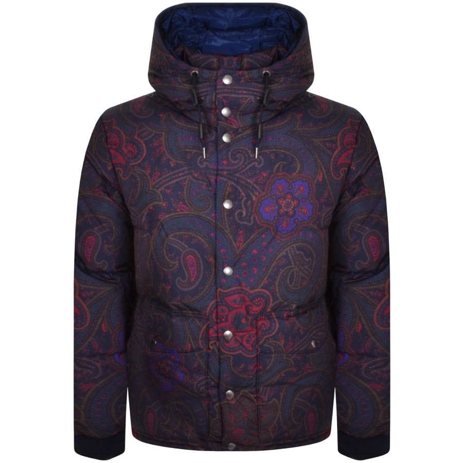 Image number 1 for Ralph Lauren Padded Paisley Jacket Navy