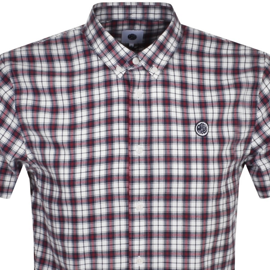 Image number 2 for Pretty Green Plaid Check Short Sleeve Shirt White