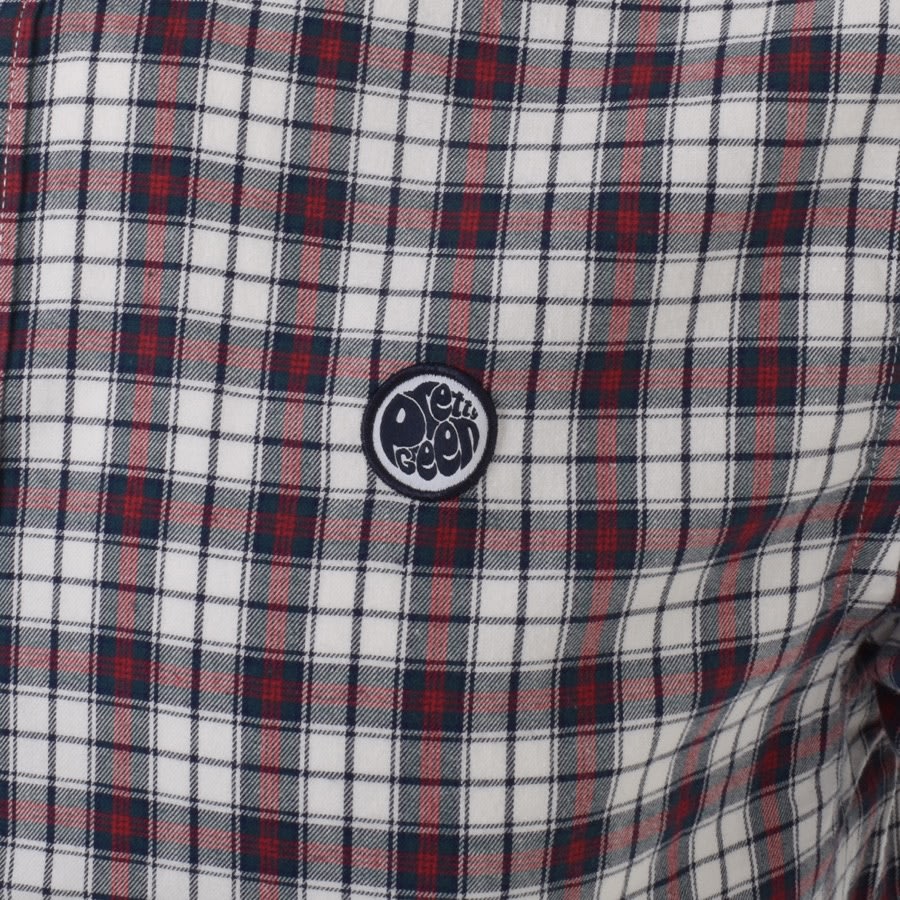 Image number 3 for Pretty Green Plaid Check Short Sleeve Shirt White