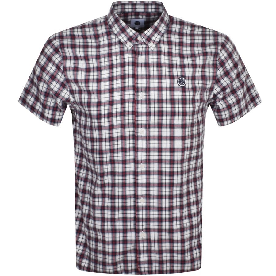 Image number 1 for Pretty Green Plaid Check Short Sleeve Shirt White
