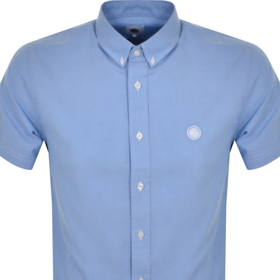 Image number 2 for Pretty Green Oxford Short Sleeve Shirt Blue
