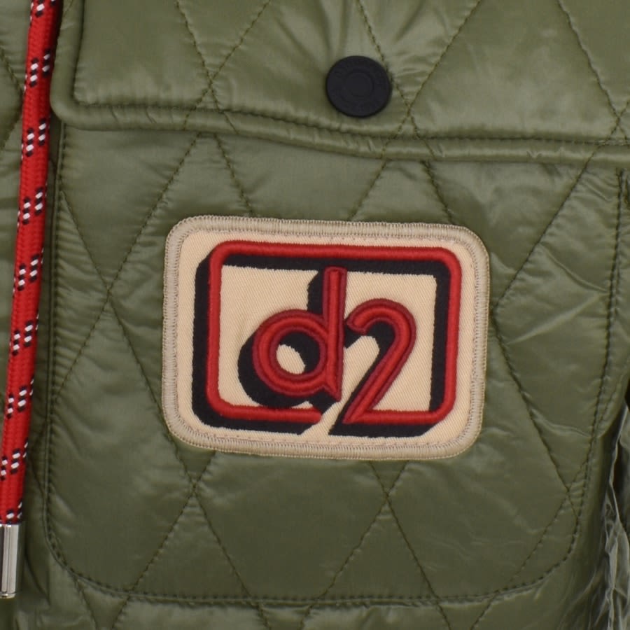 Image number 3 for DSQUARED2 Quilt Hooded Jacket Green