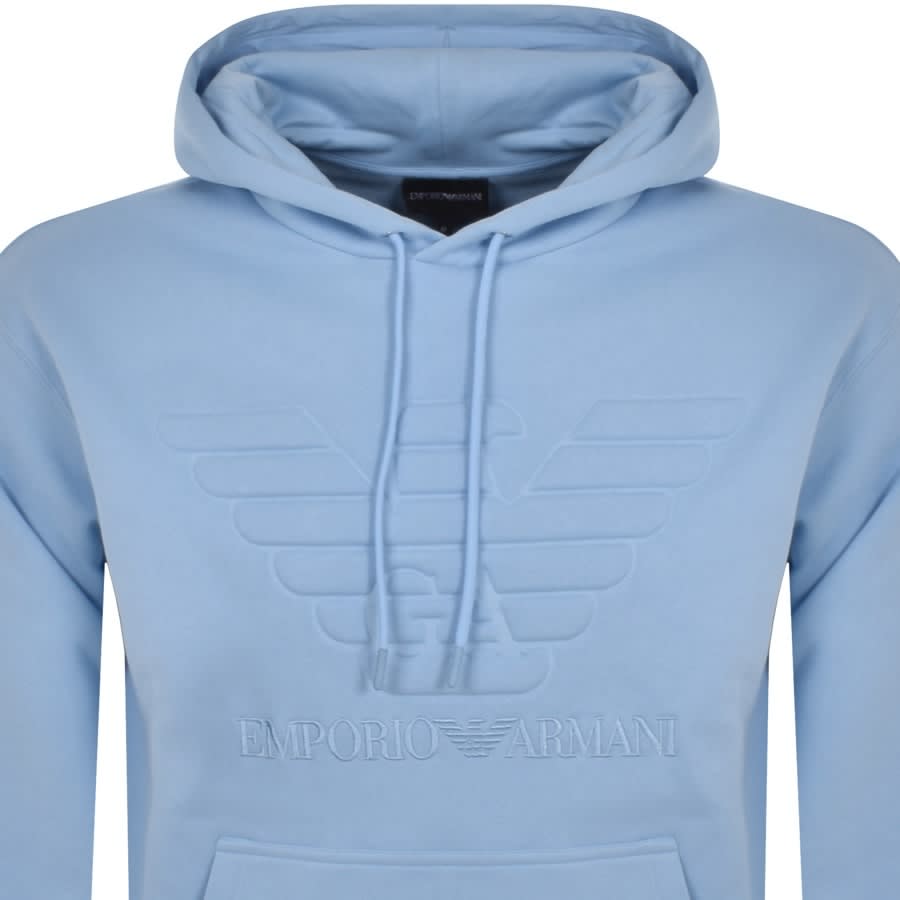 Image number 2 for Emporio Armani Logo Hoodie Blue