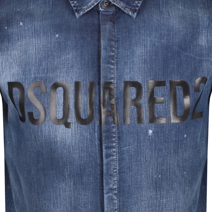 Image number 3 for DSQUARED2 Denim Logo Shirt Blue