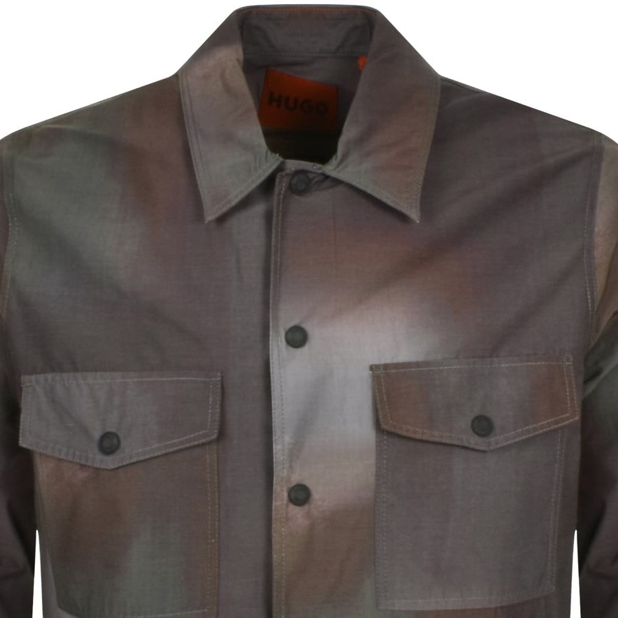 Image number 2 for HUGO Enalu Overshirt Jacket Green