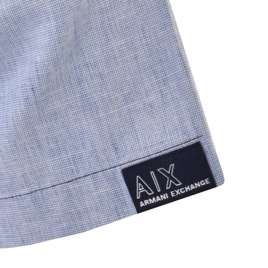 Image number 3 for Armani Exchange Short Sleeve Shirt Blue