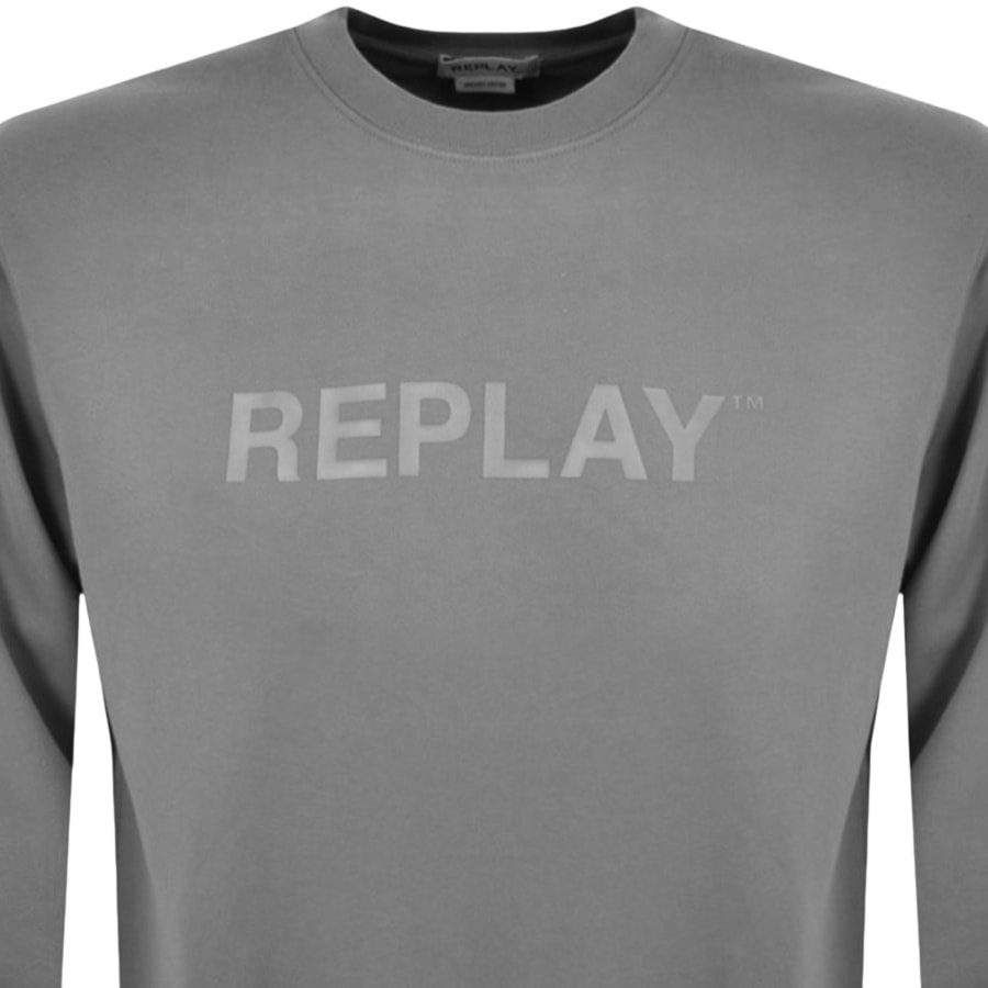 Image number 2 for Replay Crew Neck Sweatshirt Grey