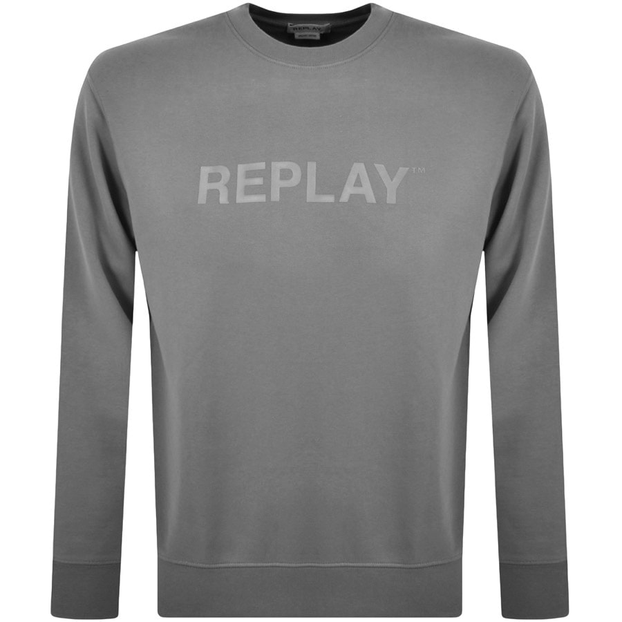 Image number 1 for Replay Crew Neck Sweatshirt Grey