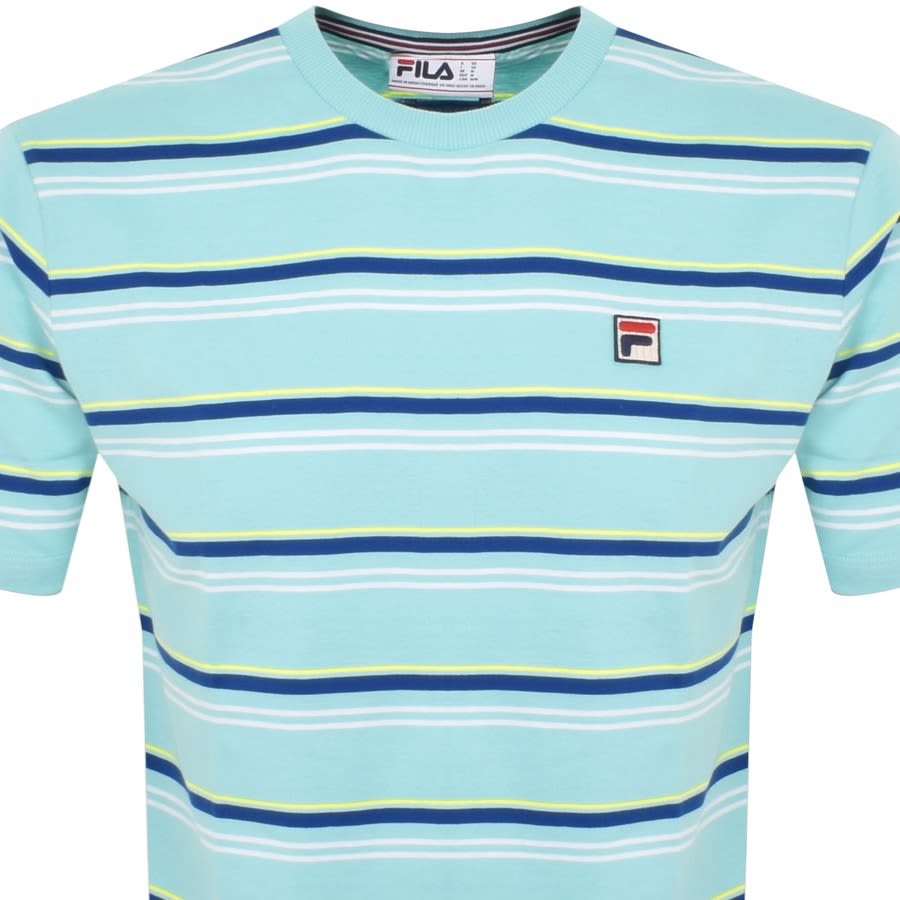 Image number 2 for Fila Vintage Yarn Dye Stripe T Shirt Blue