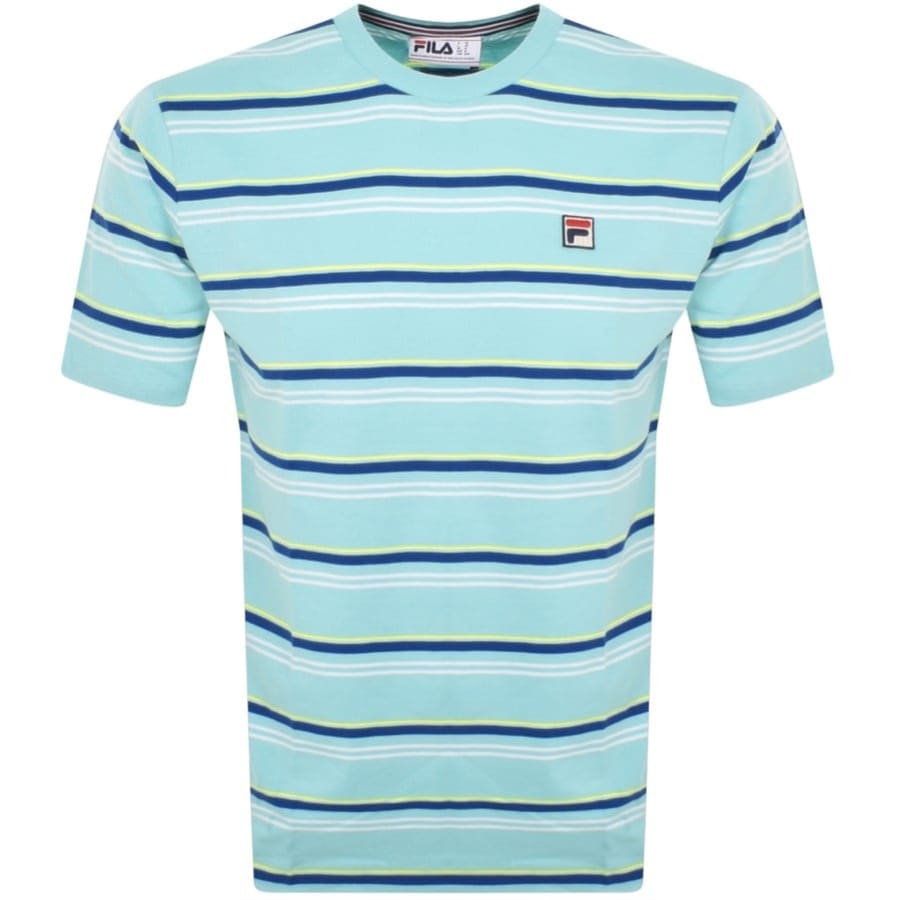 Image number 1 for Fila Vintage Yarn Dye Stripe T Shirt Blue