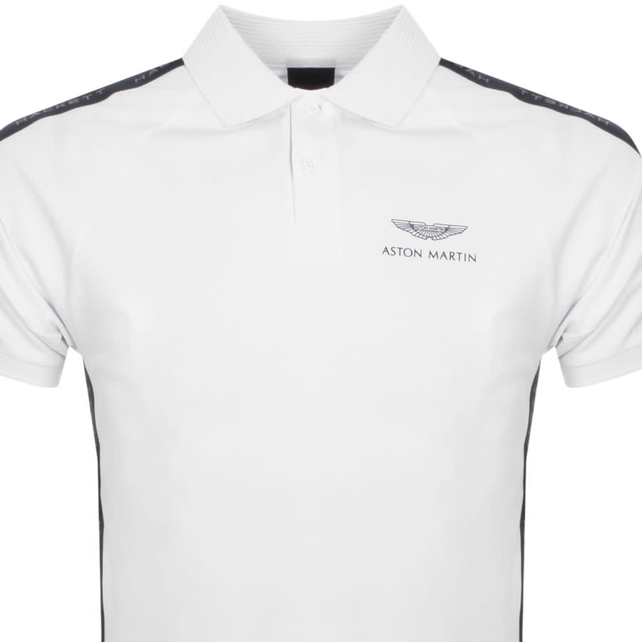 Image number 2 for Hackett Mesh Tape Polo T Shirt White