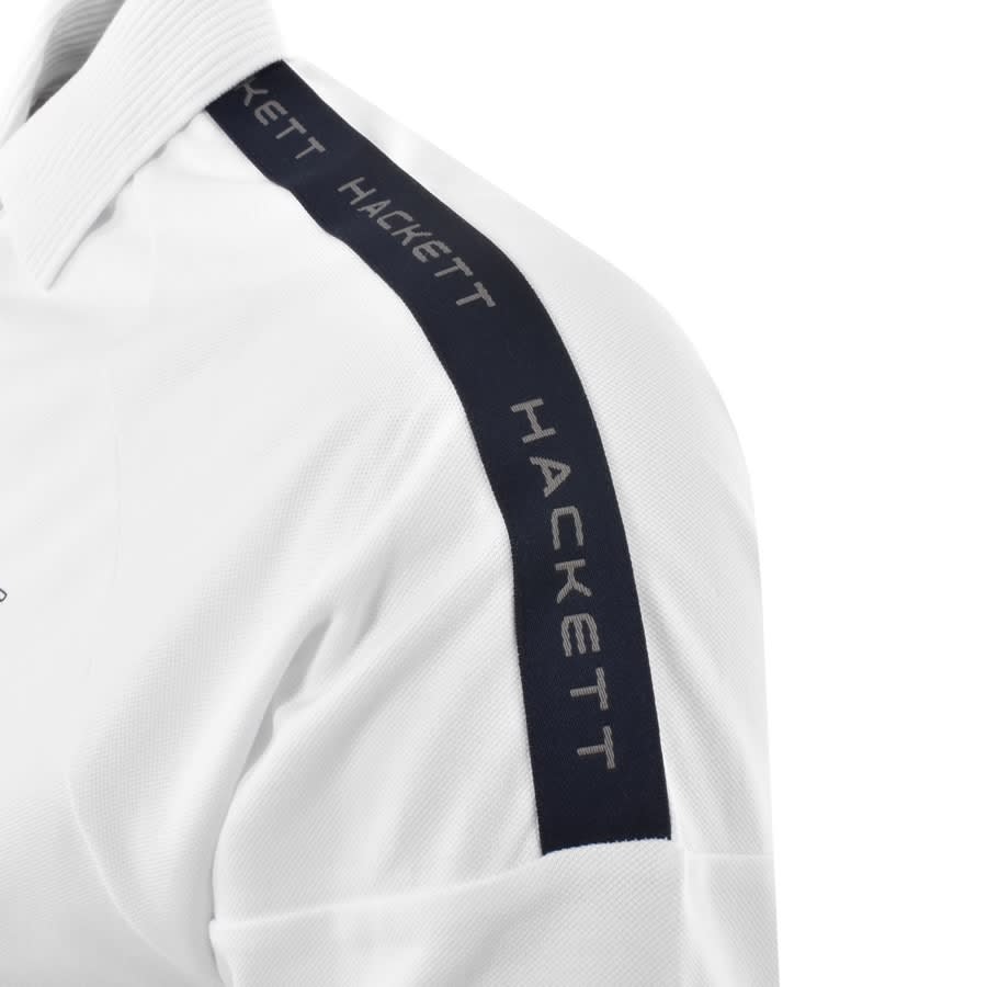 Image number 3 for Hackett Mesh Tape Polo T Shirt White