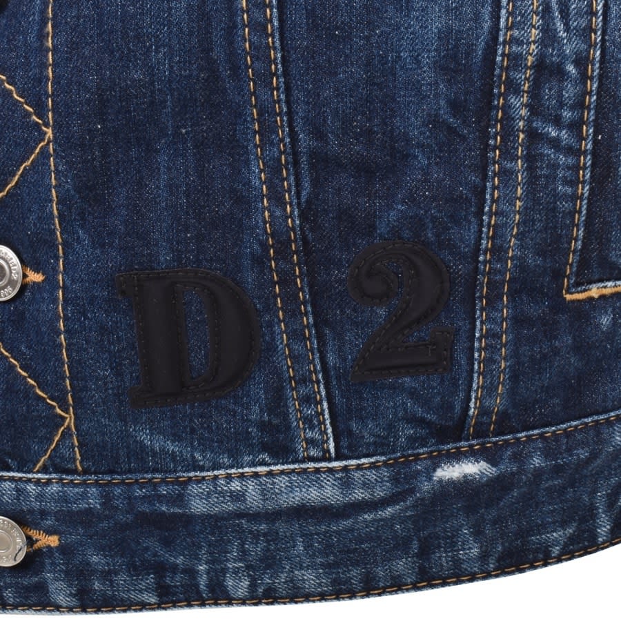 Image number 3 for DSQUARED2 Quilted Mix Jacket Blue