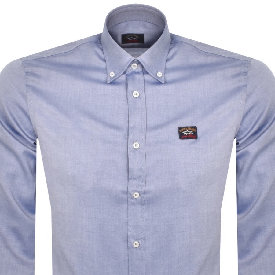 Image number 2 for Paul And Shark Cotton Long Sleeved Shirt Blue