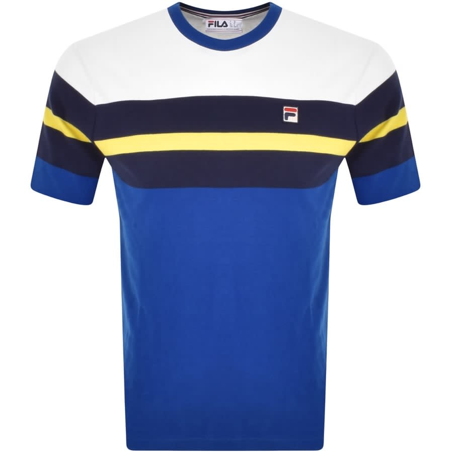 Image number 1 for Fila Vintage Colour Block T Shirt Blue