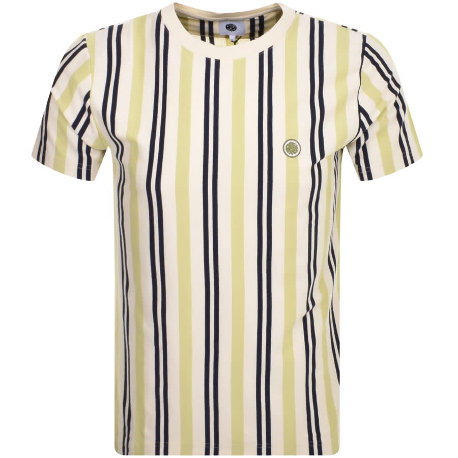 Image number 1 for Pretty Green Capella Stripe T Shirt Beige