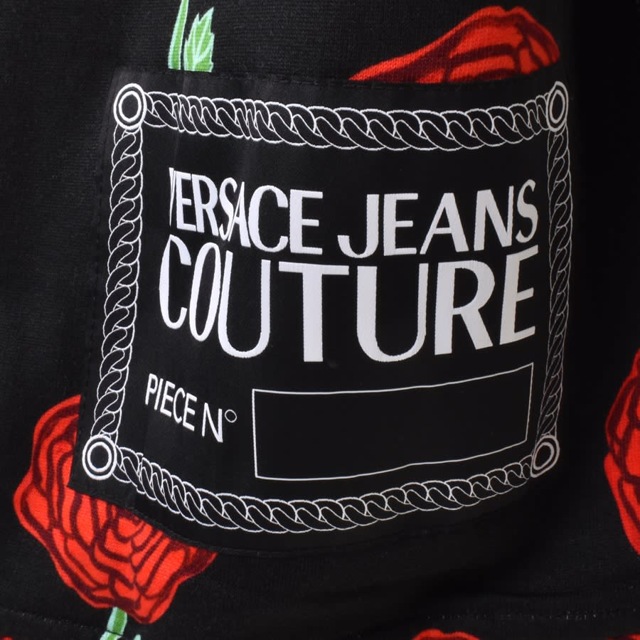 Image number 3 for Versace Jeans Couture Roses Print Hoodie Black