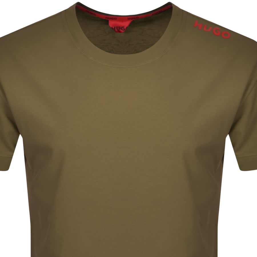 Image number 2 for HUGO Loungewear Labelled T Shirt Green