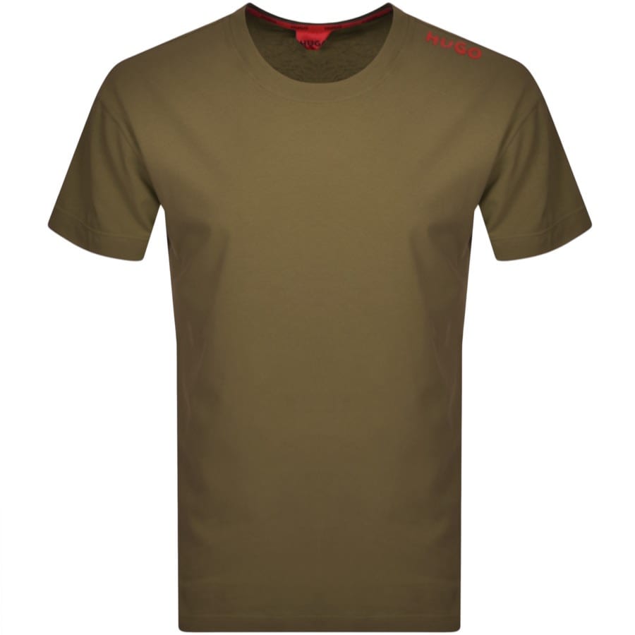 Image number 1 for HUGO Loungewear Labelled T Shirt Green
