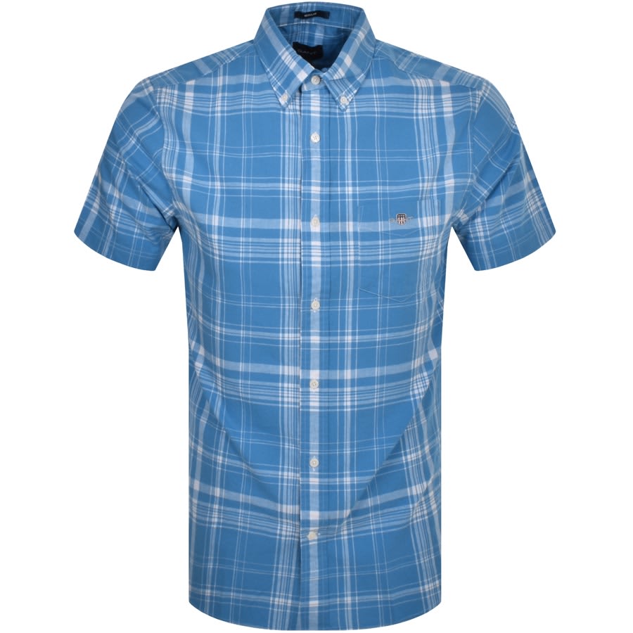 Image number 1 for Gant Reg UT Plaid Flannel Shirt Blue