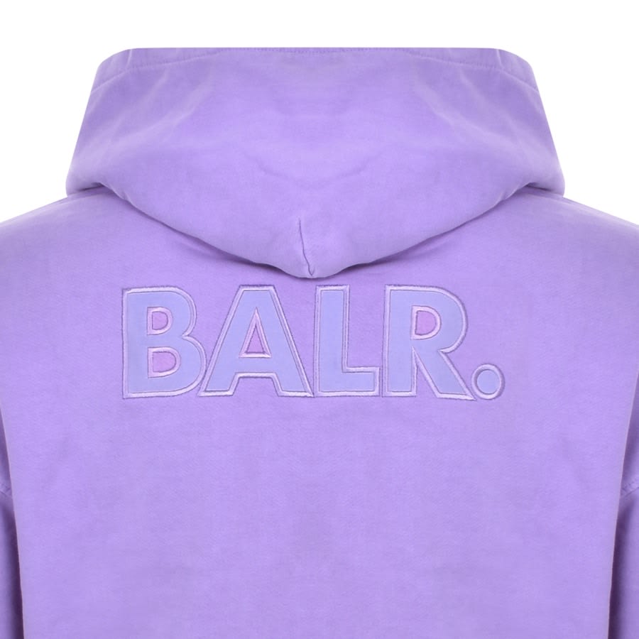 Image number 3 for BALR Joey Box Satin Logo Hoodie Purple