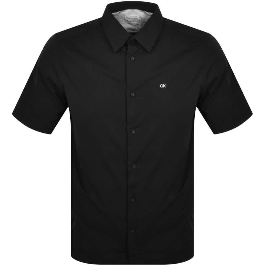 Image number 1 for Calvin Klein Short Sleeve Poplin Shirt Black