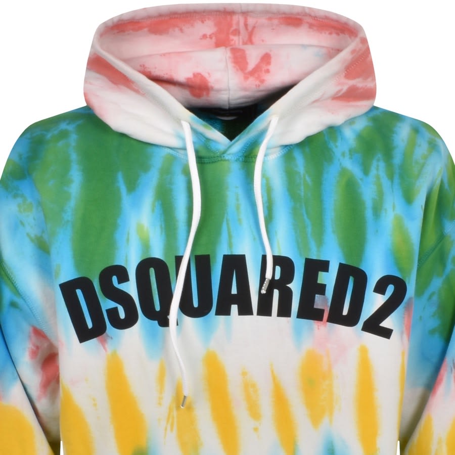 Image number 2 for DSQUARED2 Herca Fit Tie Dye Hoodie Off White