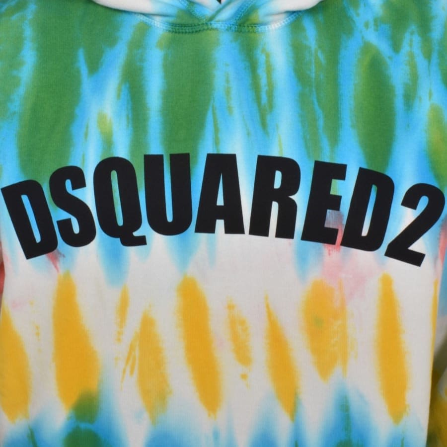Image number 3 for DSQUARED2 Herca Fit Tie Dye Hoodie Off White