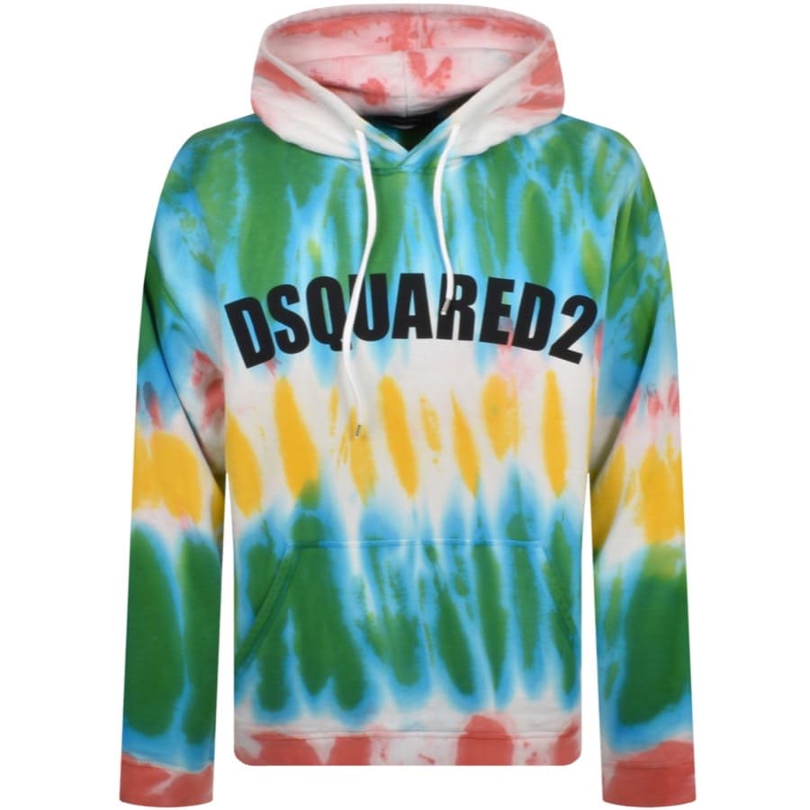 Image number 1 for DSQUARED2 Herca Fit Tie Dye Hoodie Off White