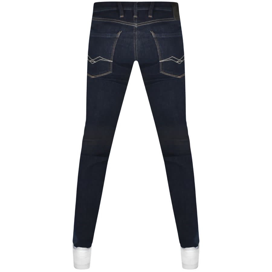 Image number 2 for Replay Anbass Slim Fit Jeans Dark Wash Navy