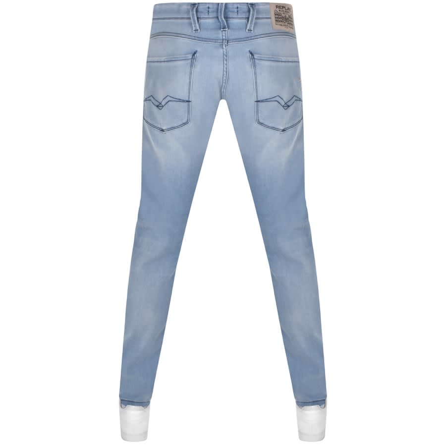 Image number 2 for Replay Anbass Jeans Light Wash Blue