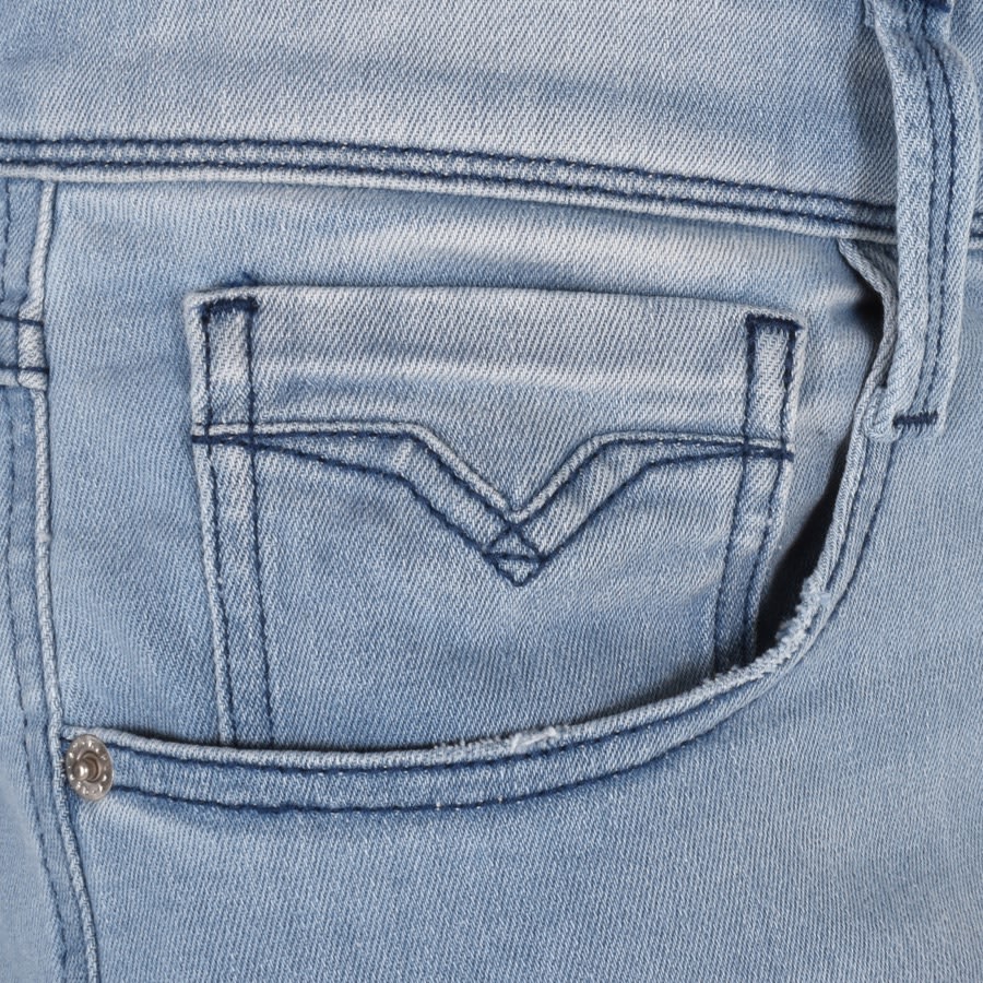 Image number 4 for Replay Anbass Jeans Light Wash Blue