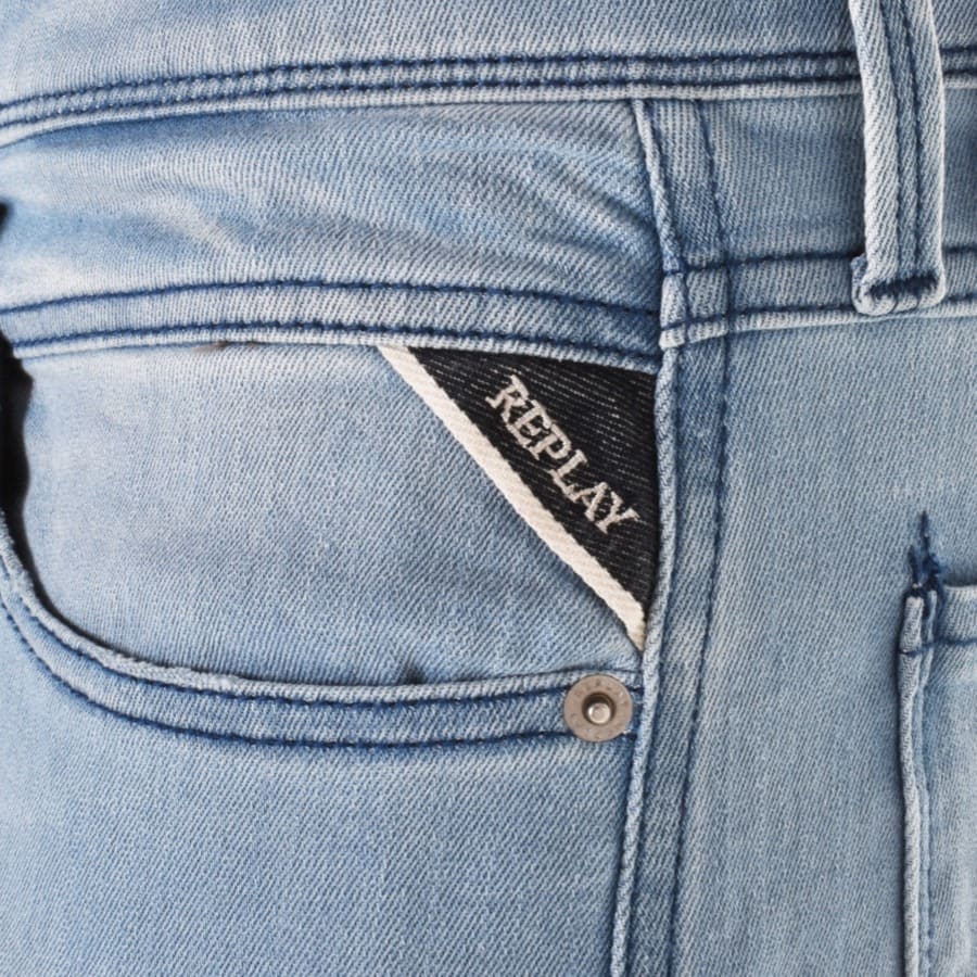Image number 5 for Replay Anbass Jeans Light Wash Blue