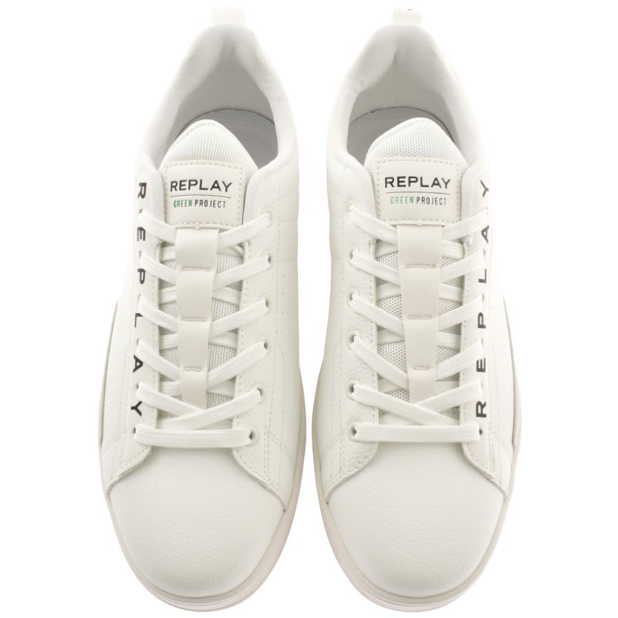 Image number 3 for Replay Smash Base Green Project Trainers White